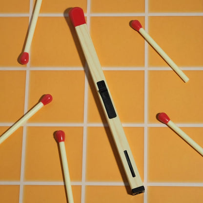 Matchstick-Shaped Refillable Butane Gas Lighter – Long Handle Kitchen, Candle & BBQ Igniter
