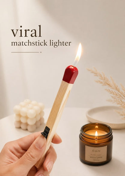 Matchstick-Shaped Refillable Butane Gas Lighter – Long Handle Kitchen, Candle & BBQ Igniter